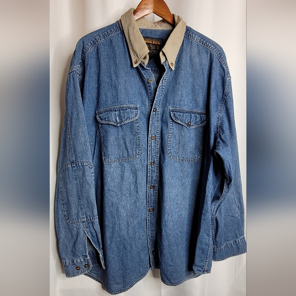 RARE Vintage Woolrich Denim Button Down Shirt